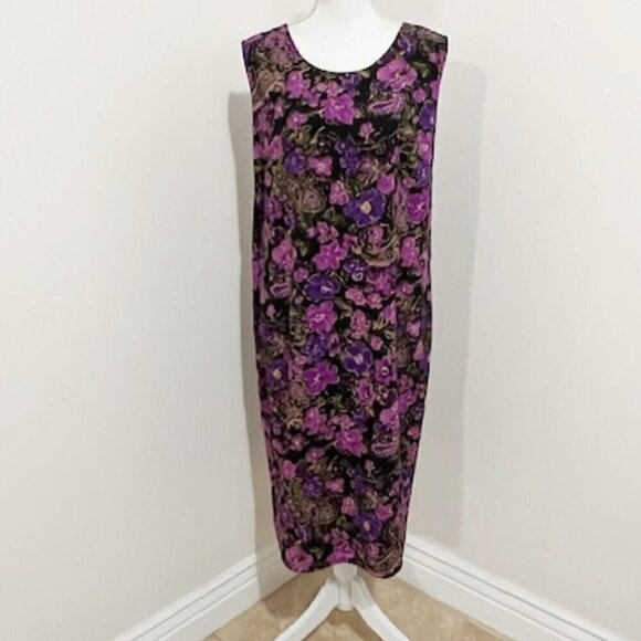 Roaman's Floral Beaded Sequin Sleeveless Dress & Jacket Set - Picture 6 of 10